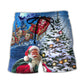 Santa Story Christmas Beach Shorts For Resort Getaways And Distinctive Seasonal Style
