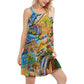Hippie Van Love Beach V-Neck Sleeveless Cami Dress For Boho Festivals And Relaxed Summer Style