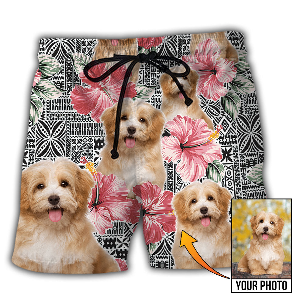 Dog Sweet Lover Personalized Photo Beach Shorts For Beach Trips And Relaxed Vacation Styling