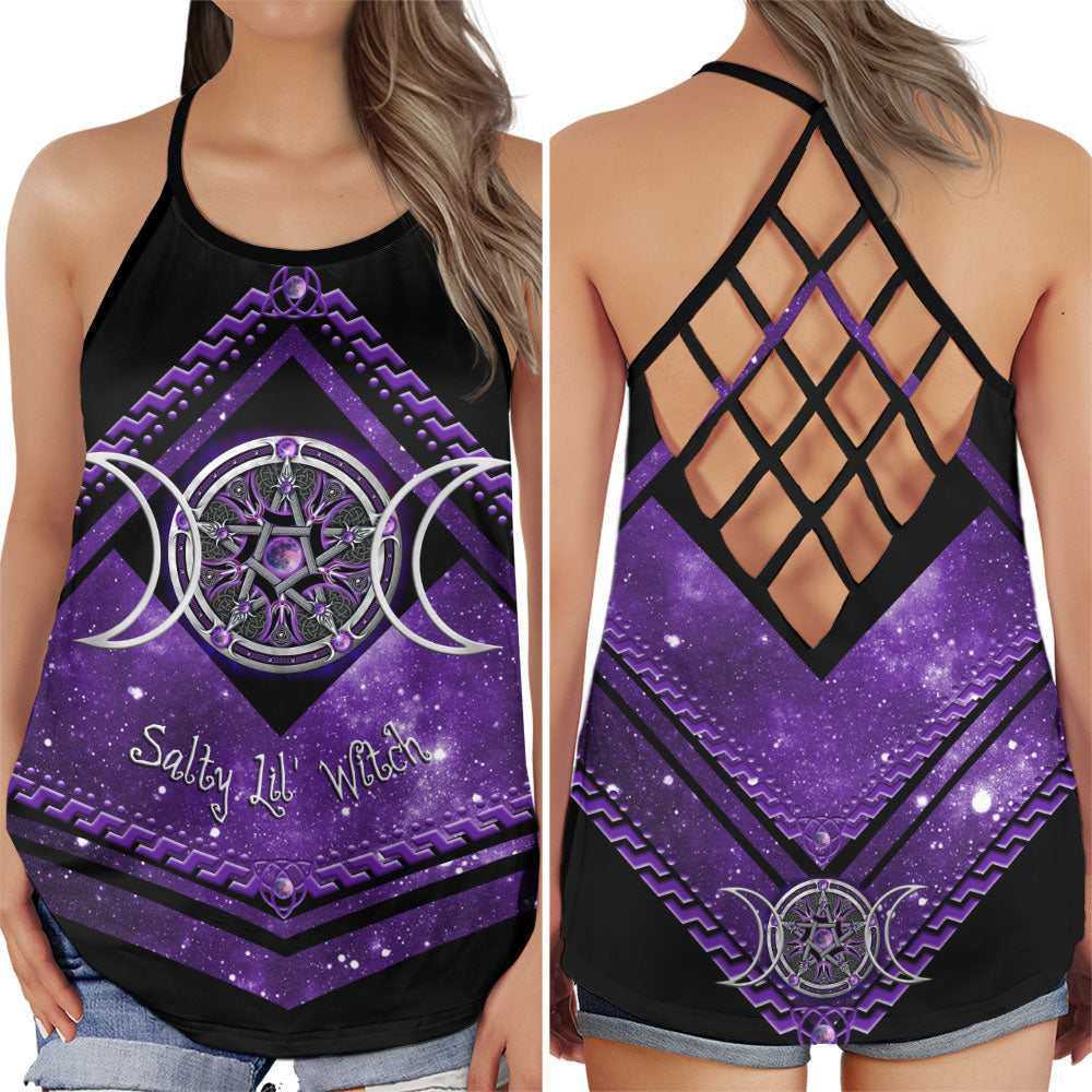 Purple Triple Moon Witch Hollow Tank Top For Workouts Festivals And Bold Style