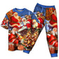 Rooftop Santa Holiday Short Sleeve Pajamas Set For Christmas Mornings And Relaxed Lounging