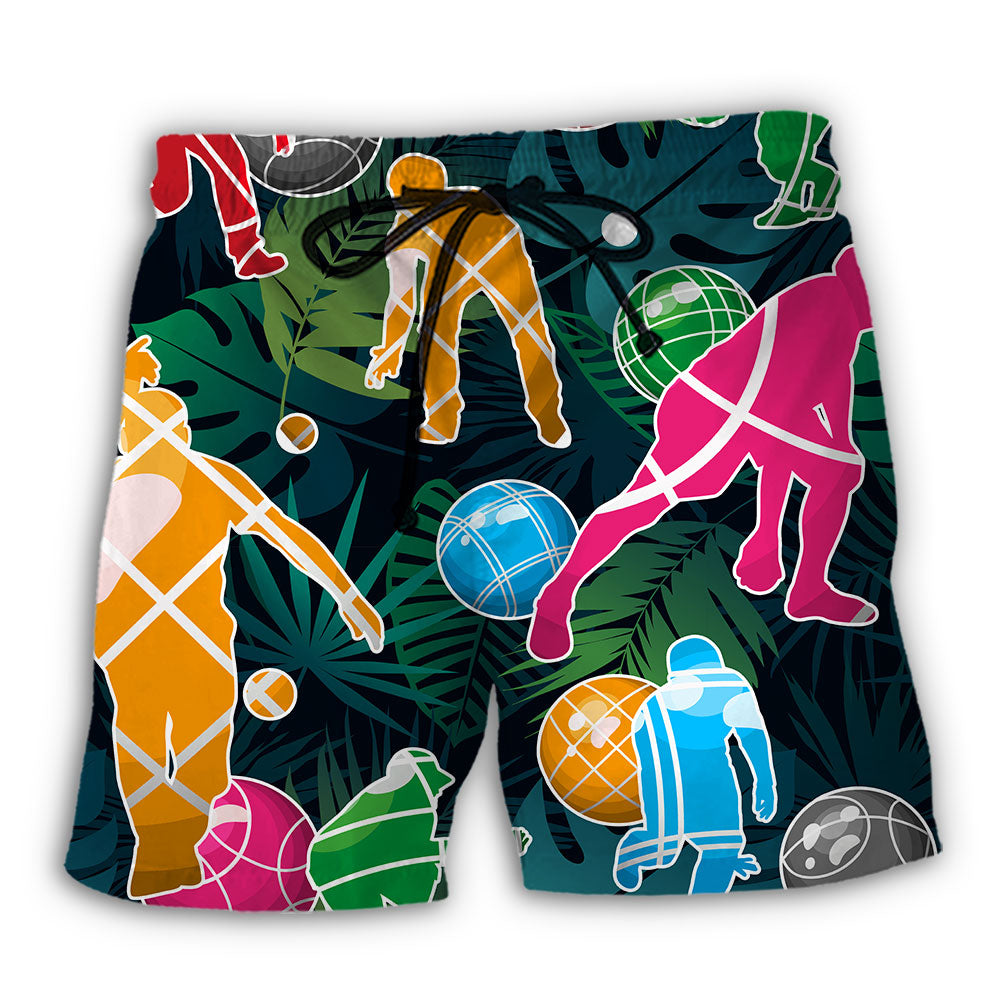 Tropical Colorful Bocce Beach Shorts For Tropical Holidays And Travel Ready Comfort
