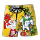 Christmas Swole Snowman Workout Humor Beach Shorts For Festive Vacation Wear