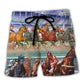 Harness Racing Horse Lover Art Style Beach Shorts For Vehicle Lover Vacation Wear