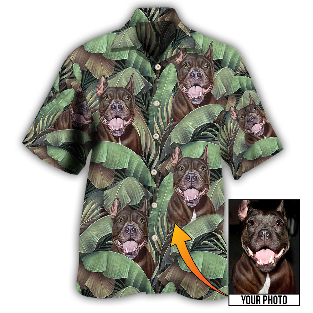 Sweet Dog Personalized Photo Hawaiian Shirt Detailed Pattern View For Island Holidays