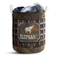 Small Size Vintage Elephant Laundry Basket For Bathroom Bedroom Storage