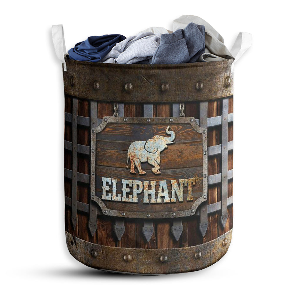 Small Size Vintage Elephant Laundry Basket For Bathroom Bedroom Storage