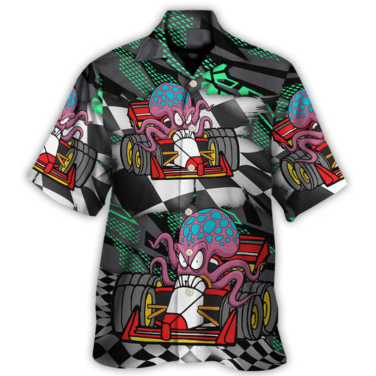 Octopus Racing Race Car Australian Vibe Hawaiian Shirt For Summer Events And Casual Outdoor Wear