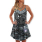 Always Be A Dragon V-Neck Sleeveless Cami Dress For Vacations Parties And Expressive Warm Weather Styling