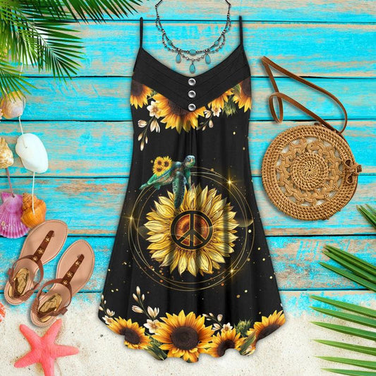Turtle Is Beach Soul Limited 1 – Women's Summer Sleeveless V-Neck Camisole Dress