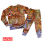Santa Christmas Happiness Long Sleeve Pajamas Set For Holiday Travel And Comfortable Home Wear