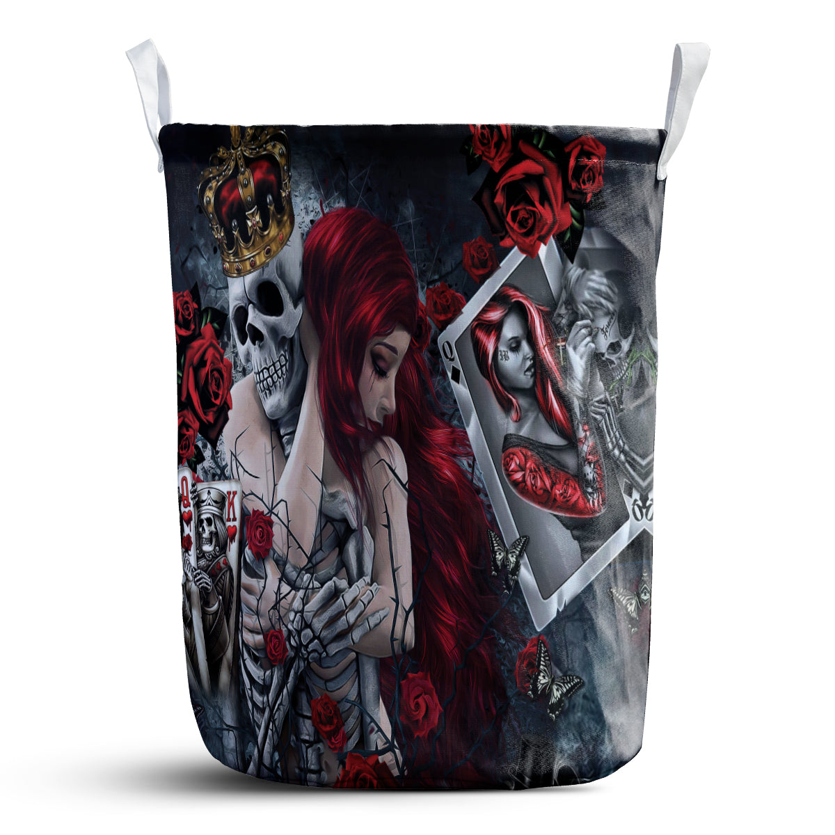 Skull Love Is Life Rose Laundry Basket For Room Home Organizer