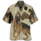 Creative German Shepherd Dog Hawaiian Shirt Detailed Pattern View For Vacation Style