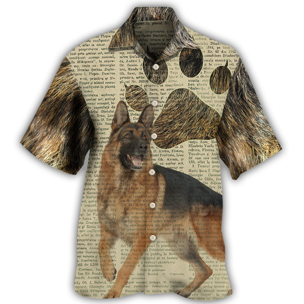 Creative German Shepherd Dog Hawaiian Shirt Detailed Pattern View For Vacation Style