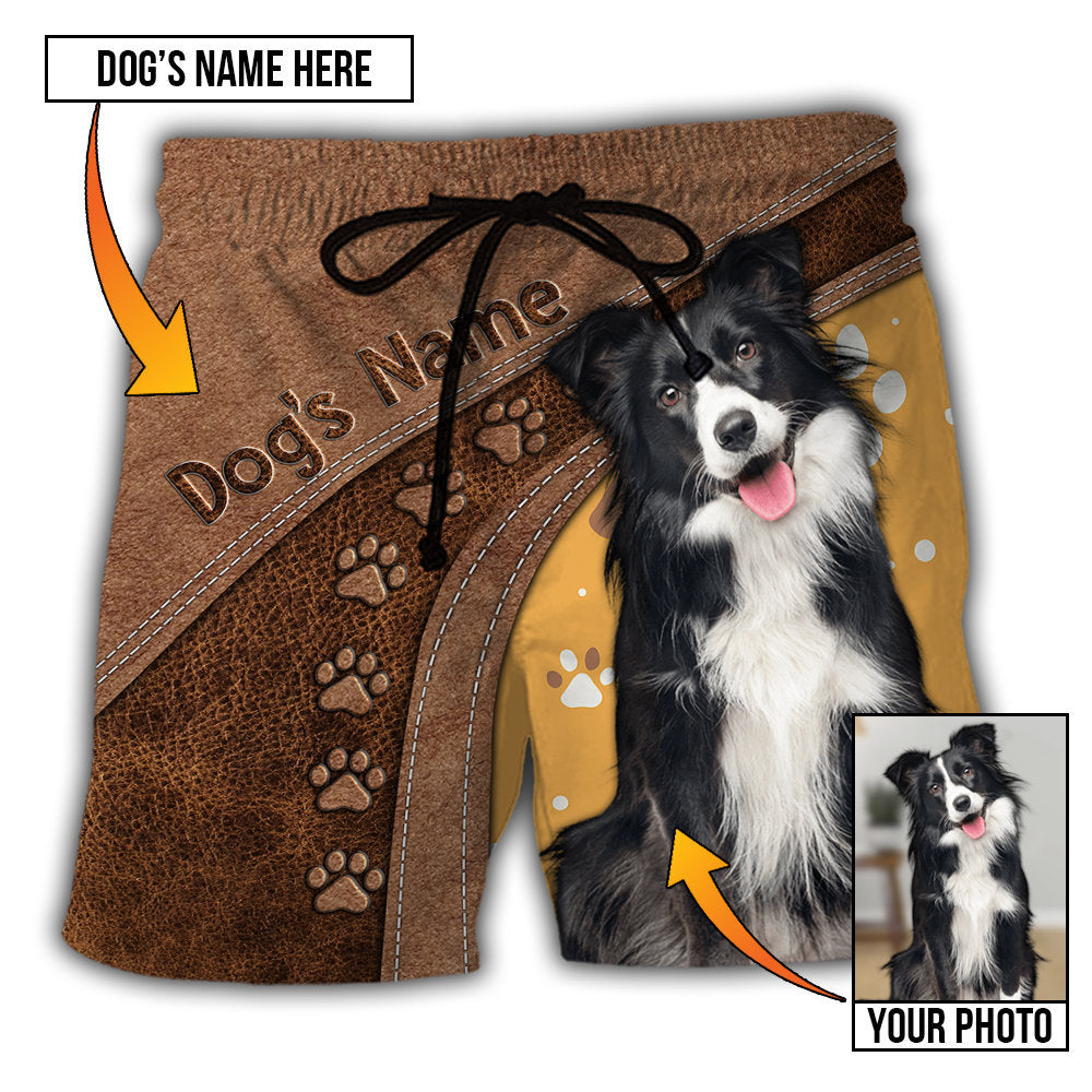 Dog Lovely Personalized Photo Beach Shorts For Summer Vacation And Coastal Travel