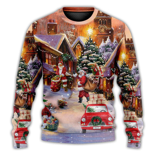 Christmas Santa Is Delivering Sweater For Festive Events Weekend Outings And Comfortable Winter Style