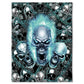 Skull Blue Flame Screaming Flannel Blanket For Cozy Bedroom Sofa Decor