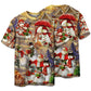 Snowman Couple Christmas Short Sleeve Pajamas Set For Holiday Bedtime And Cozy Home Wear