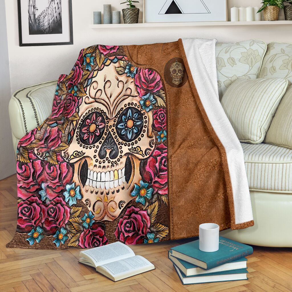 Skull Lovers Beautiful Rose Flannel Blanket For Cozy Bedroom Sofa Decor