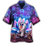 Neon Mandrill Monkey Yoga Lotus Hawaiian Shirt For Summer Vacation, Beach Travel, And Casual Wear