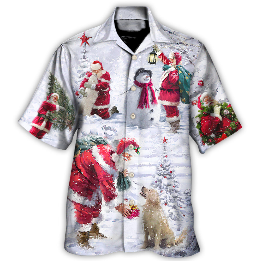Snowman Christmas Santa Animals Hawaiian Shirt For Poolside Relaxation And Sunny Getaways