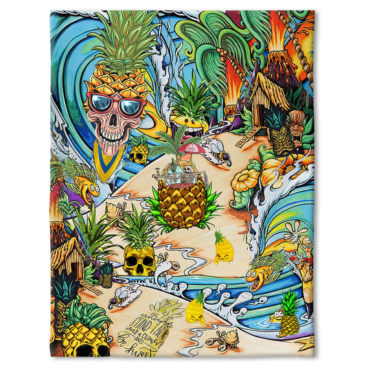 Skull Pineapple Fruit Flannel Blanket For Cozy Bedroom Sofa Decor