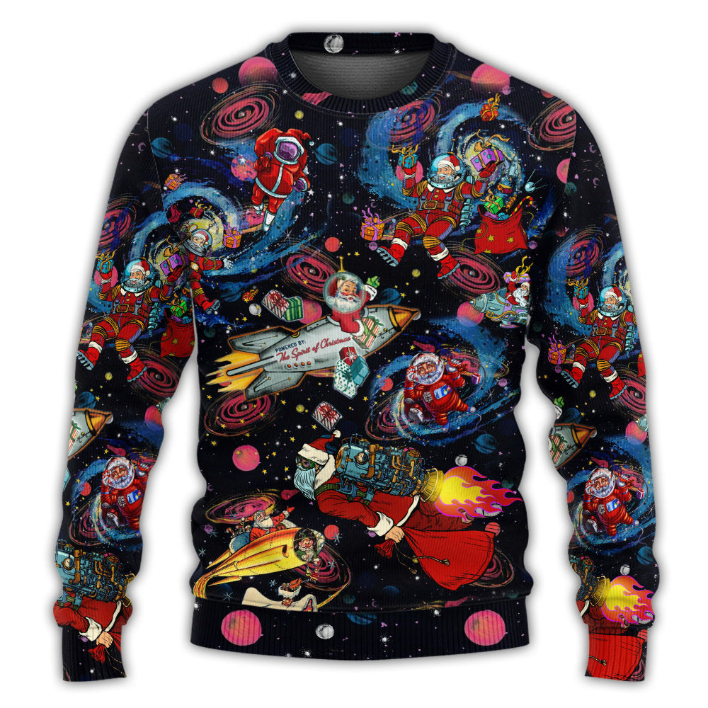 Christmas Santa In Outer Space Sweater For Winter Celebrations Family Events And Thoughtful Gifting
