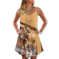 Deer Buck And Doe Nature Quote V-Neck Sleeveless Cami Dress For Casual Outings Vacations And Summer Style