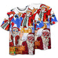 Dancing Santa Christmas Short Sleeve Pajamas Set For Winter Nights And Thoughtful Gifting