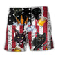 Beer And Black Cat Vintage Beach Shorts Print Detail For Thoughtful Gift Giving