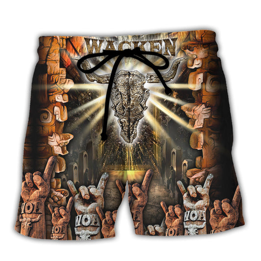 Music Festival Metal Event Theme Beach Shorts For Musicians And Outdoor Comfort