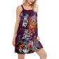 Cat Rocker Funny V-Neck Sleeveless Cami Dress For Festivals And Creative Summer Styling