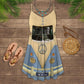 Hippie Van Retro V-Neck Sleeveless Cami Dress For Beach Travel And Free Spirited Outfits