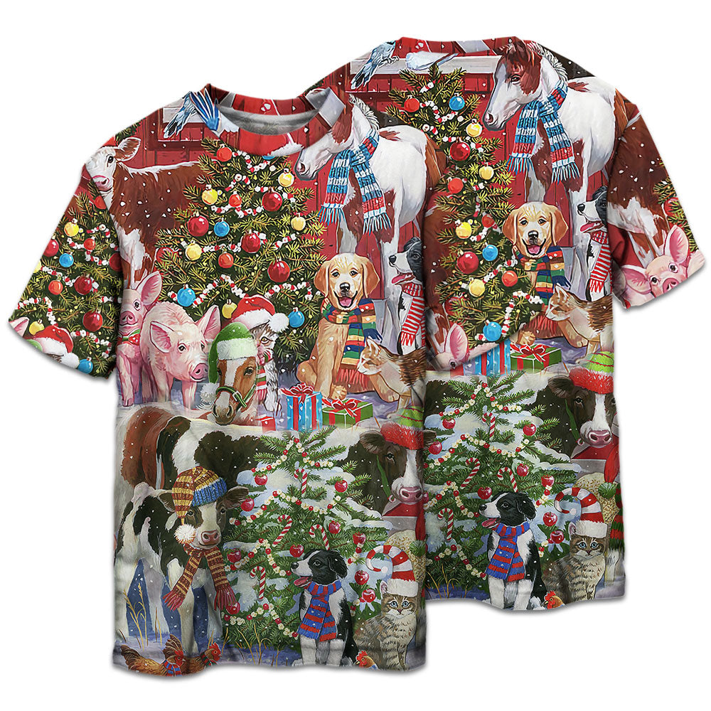 Farmhouse Christmas Joy Short Sleeve Pajamas Set For Festive Sleepovers And Family Photos