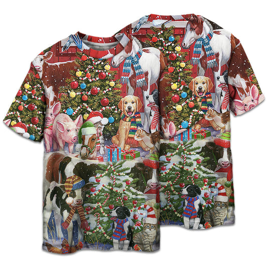 Farmhouse Christmas Joy Short Sleeve Pajamas Set For Festive Sleepovers And Family Photos