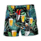 Beer And Jai Alai Tropical Beach Shorts Print Detail For Relaxed Warm Weather Outfits