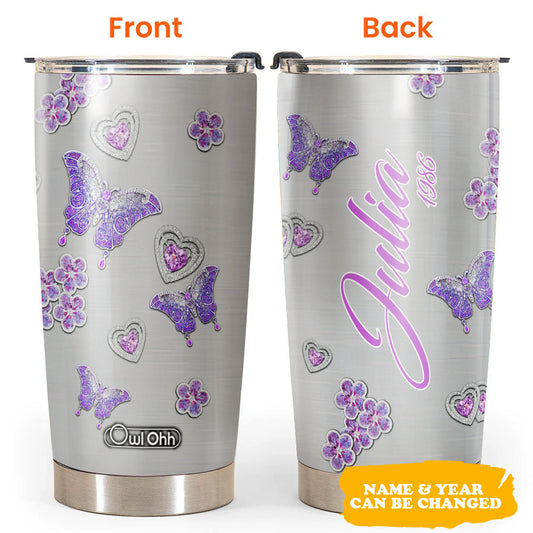 Butterfly Diamond Jewelry Lover Personalized 20 Oz Tumbler For Coffee Travel And Daily Drinks