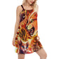 Cat Fire V-Neck Sleeveless Cami Dress For Outdoor Events And Thoughtful Gifting