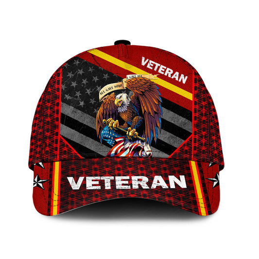 Veteran Eagle America Red Classic Cap For Casual Travel Parties And Comfortable Outdoor Wear