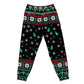 Skull In Santa Hat With Holiday Candy Short Sleeve Pajamas Set For Holiday Travel And Comfortable Home Wear