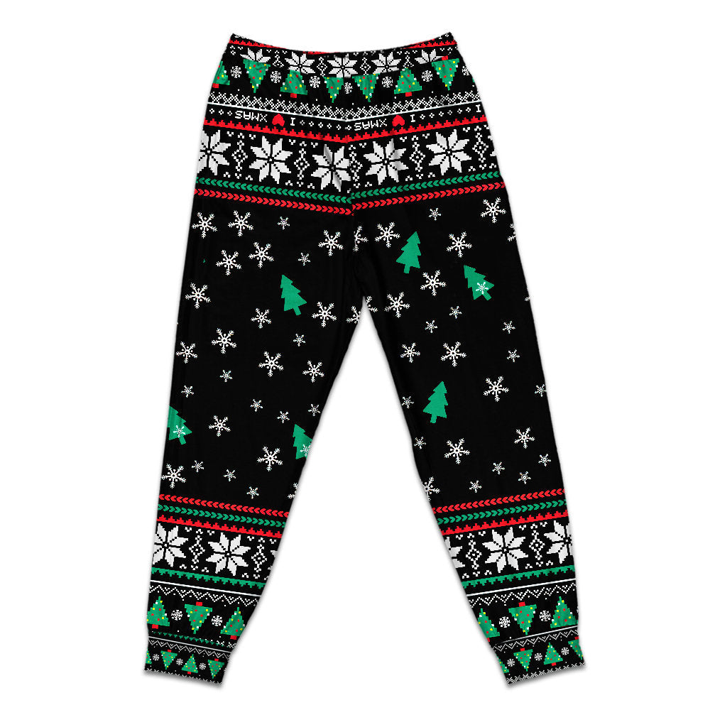 Skull In Santa Hat With Holiday Candy Short Sleeve Pajamas Set For Holiday Travel And Comfortable Home Wear
