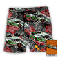 Car Floral Various Style Personalized Photo Beach Shorts Print Detail For Beach Activities And Vacation Wear