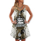 Dragon Old Ship Vintage Sea Life V-Neck Sleeveless Cami Dress For Summer Events And Comfortable Everyday Style