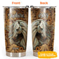 Horse And Floral Leather Personalized 20 Oz Tumbler For Coffee Travel And Daily Drinks