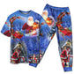 Merry Christmas Santa Holiday Arrival Short Sleeve Pajamas Set For Christmas Mornings And Relaxed Lounging