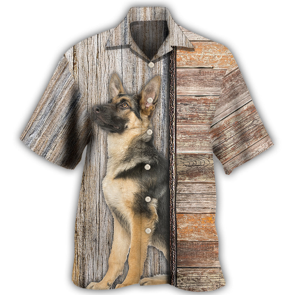 Creative German Shepherd Dog Hawaiian Shirt Front Pattern View For Thoughtful Gifting