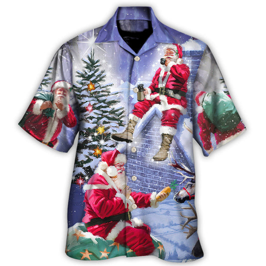Magical Christmas Santa Night Hawaiian Shirt For Summer Events And Casual Outdoor Wear