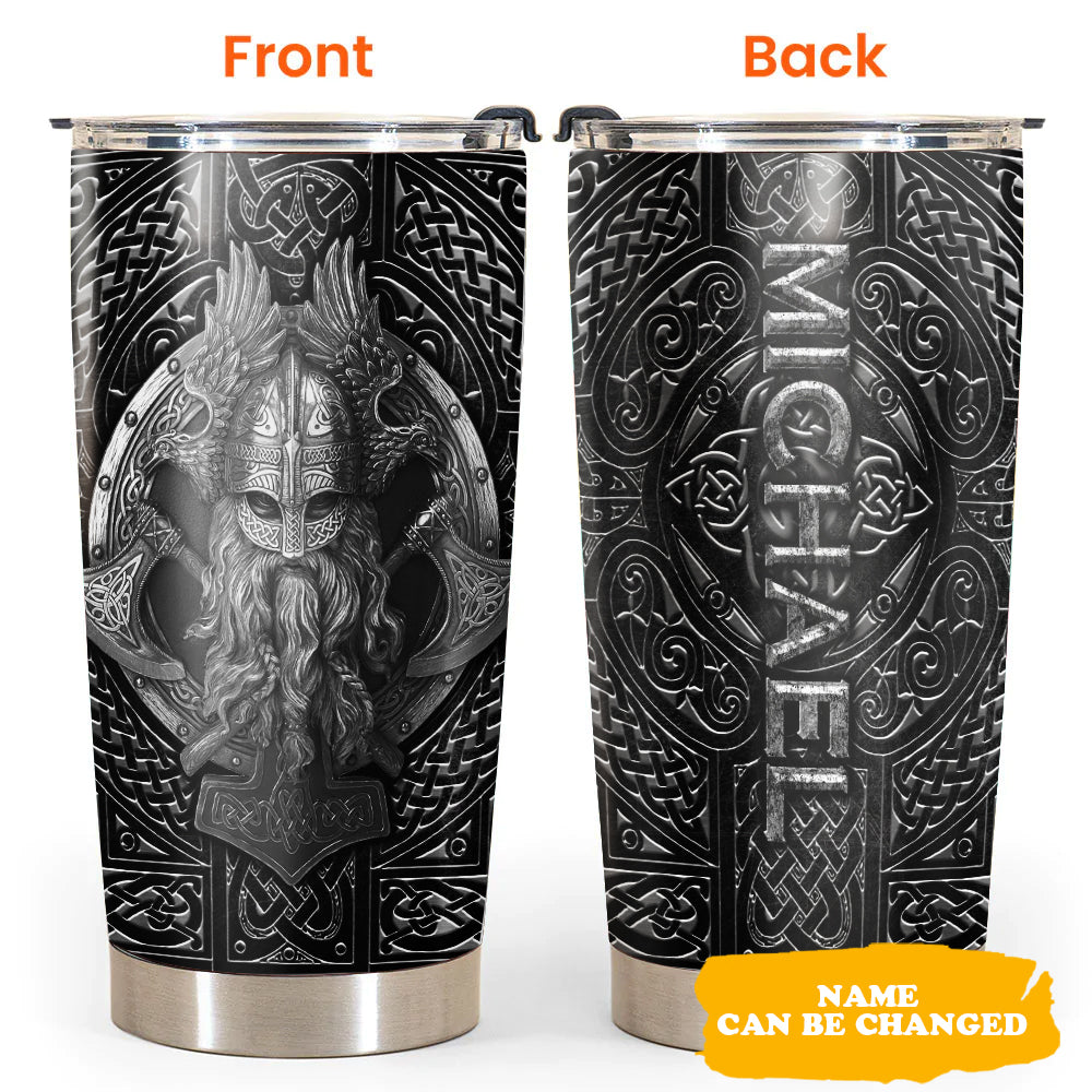 Viking Wall Plaque Valhalla Sculpture Cold Cast Personalized 20 Oz Tumbler For Coffee Travel And Daily Drinks