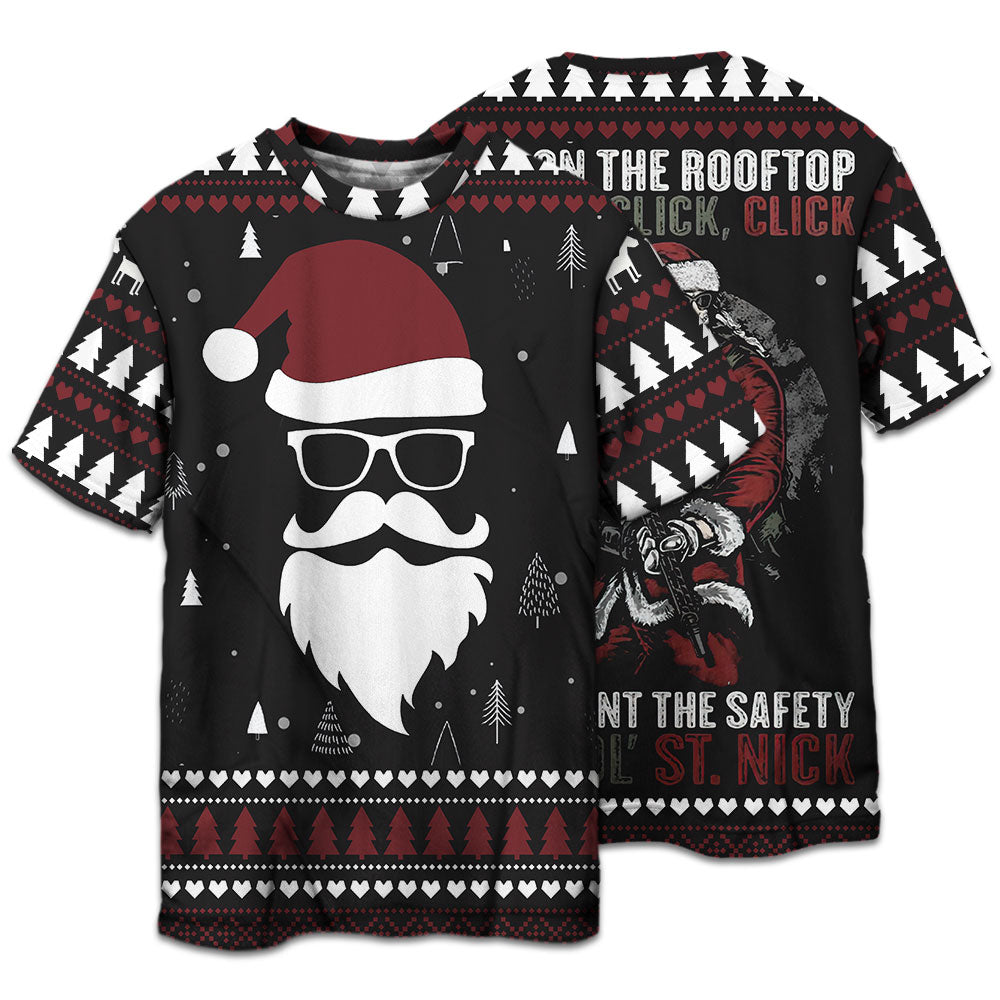 Rooftop Santa Gift Delivery Short Sleeve Pajamas Set For Holiday Travel And Comfortable Home Wear