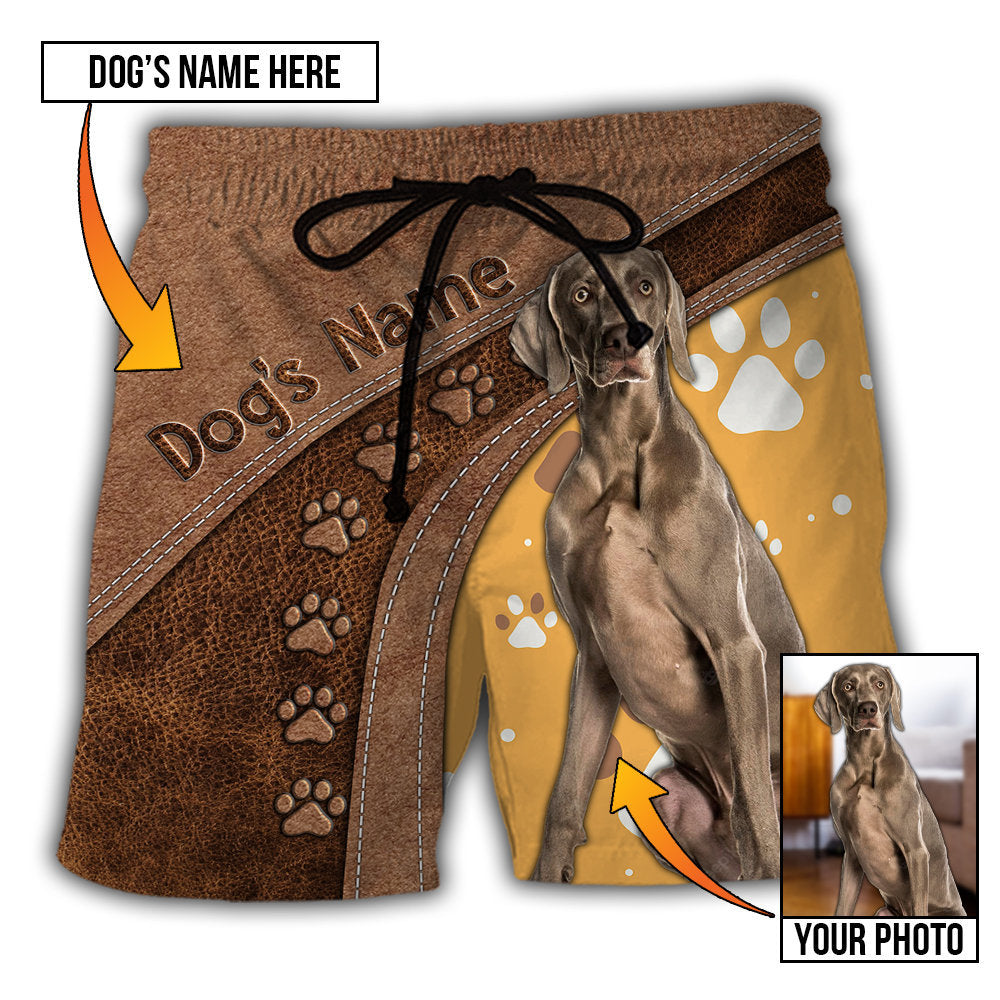 Dog Lovely Personalized Photo Beach Shorts Pattern View For Resort Days And Outdoor Activities